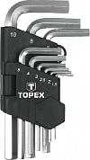Ключи шестигранные 1,5-10мм CrV короткие набор 9 шт. Topex