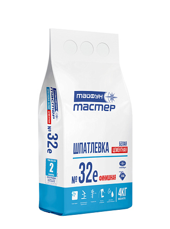 Шпатлевка цементная №32Е (белая), №32С (серая) Тайфун
